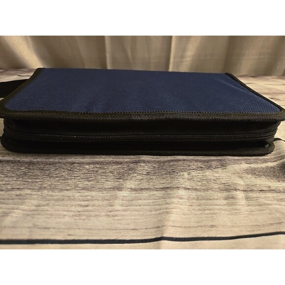 Y2K Retro CD/DVD Video Games Zipper Storage Binder Blue Cloth HOLDS 32 DISCS - Picture 5 of 8